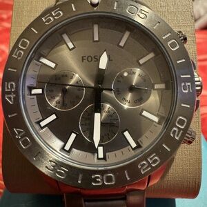 New inbox, fossil multifunction smoke stainless steel mens watch